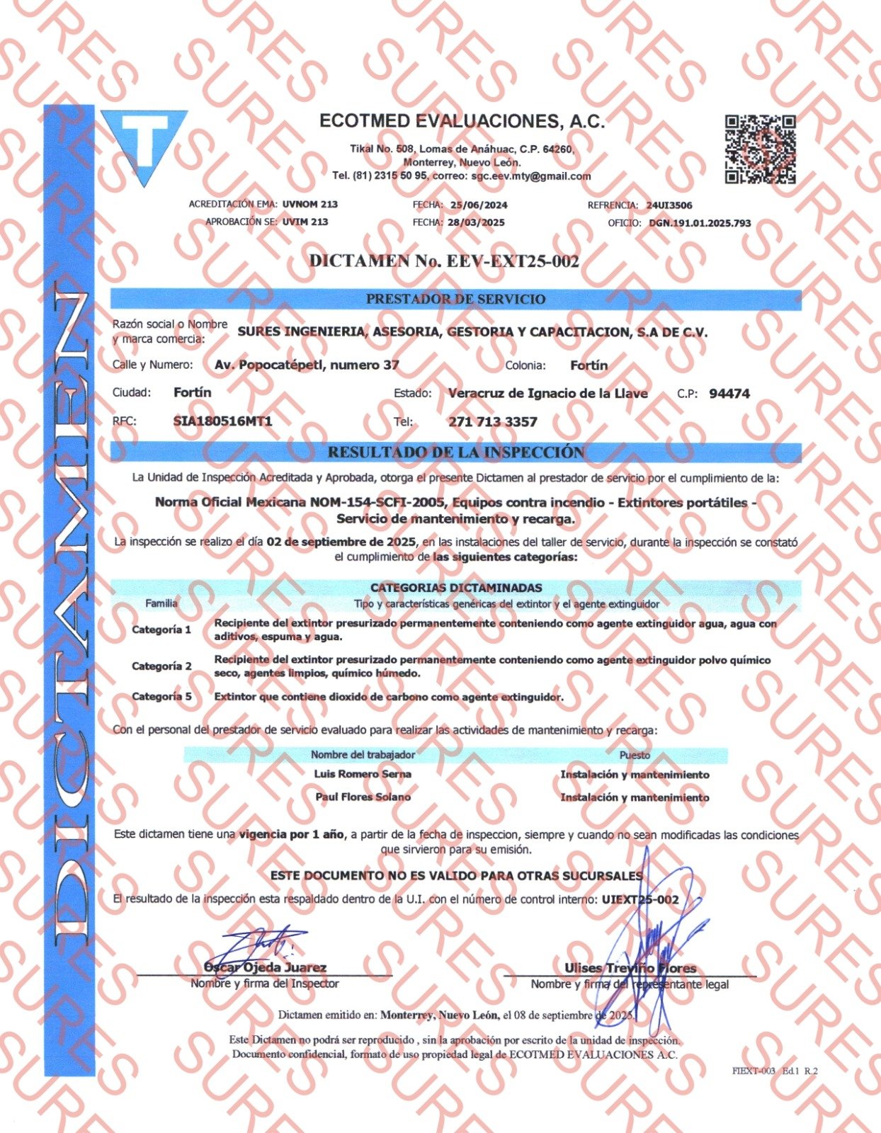 Dictamen NOM-154-SCFI-2005 ECOTMED