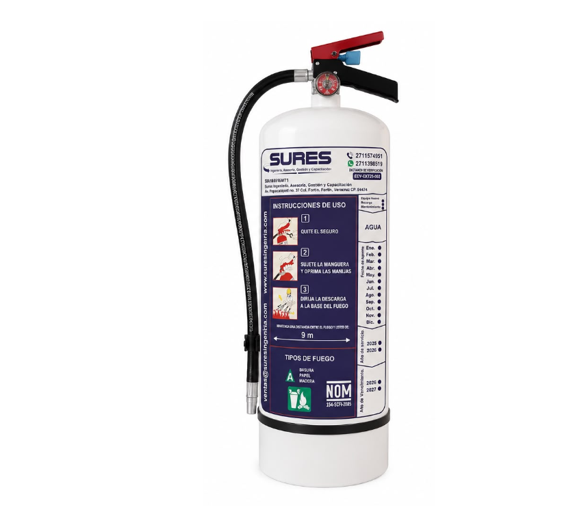 EXTINTOR PORTATIL – AGUA (9.6L)