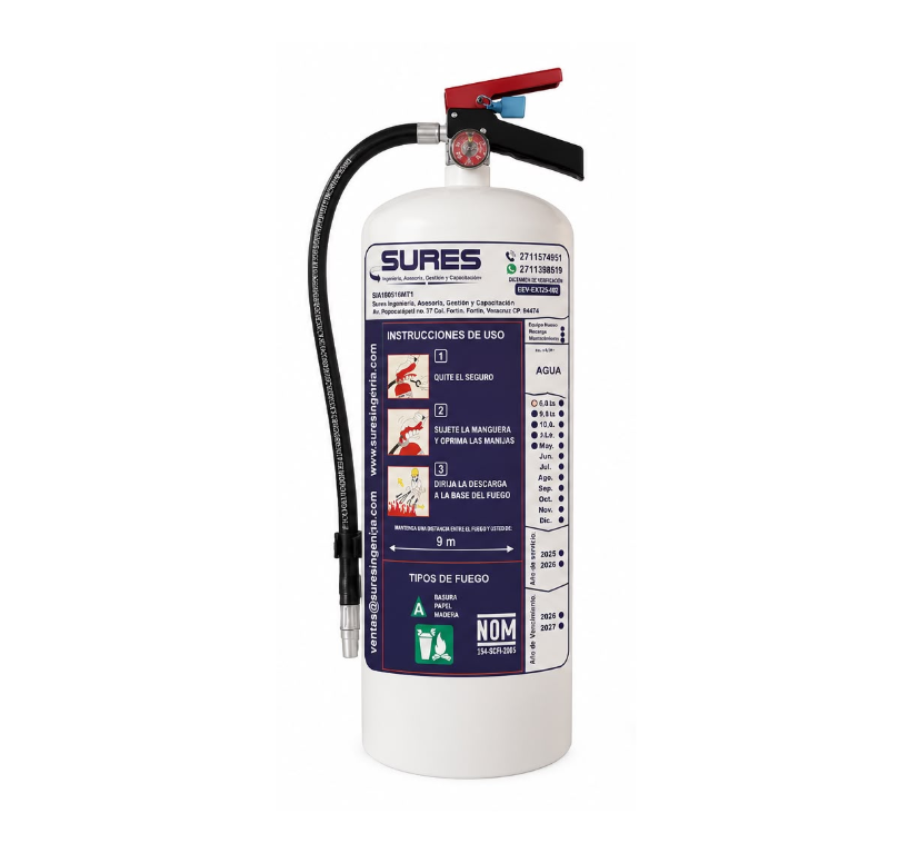 EXTINTOR PORTATIL – AGUA (9L)