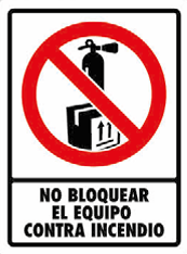 No Bloquear el Equipo Contra Incendio