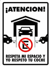 Atención! Respeta mi Espacio y Yo Respeto tu Coche